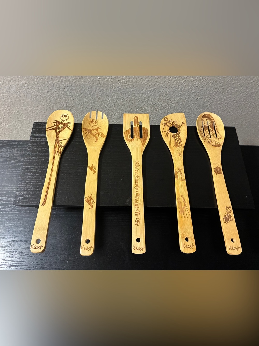 Burned Nightmare Before Christmas Spoons Cooking Utensil By Keast Set 5 Piece